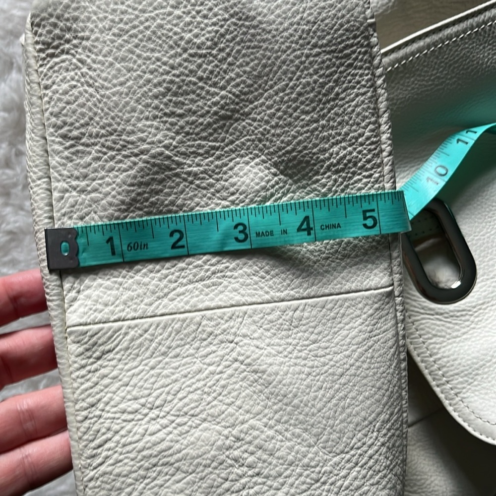 Ameri Leather Ivory Off White Pebbled Leather Dra… - image 5